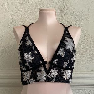 Victoria’s Secret PINK floral black bralette 🦨